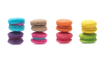 Colorful  macaron isolated on white background