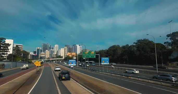 Highway towards Syndeys Harbour Bridge