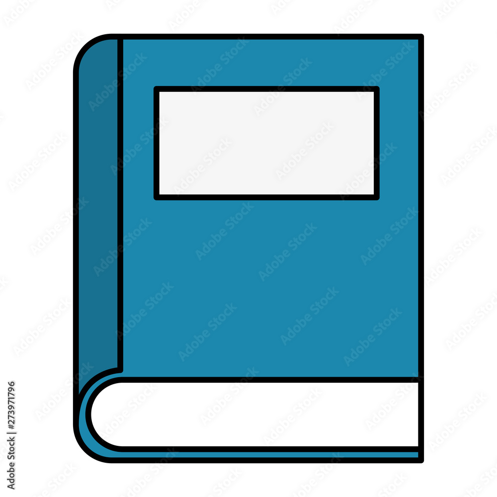 Sticker text book school supply icon