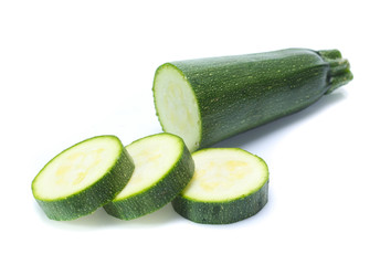 Fresh zucchini isolated on white (cucumber)