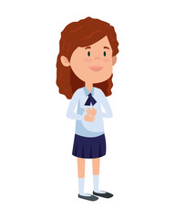 happy student girl comic character