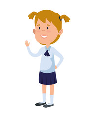 happy student girl comic character