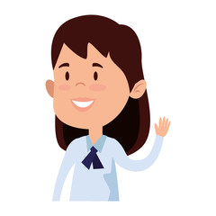 happy student girl comic character