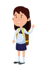 happy student girl with school bag