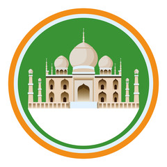 indian building monuments icon cartoon