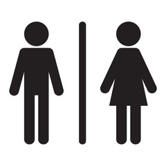 man woman toilet sign logo black