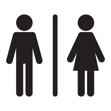 Man Woman Toilet Sign Logo Black