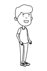 happy student boy comic character