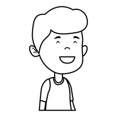 happy student boy comic character