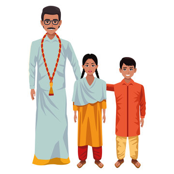 indian family avatar cartoon character