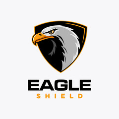 Eagle shield mascot logo design