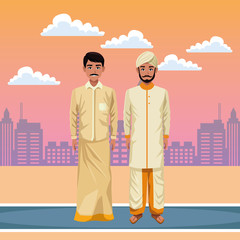 indian men avatar cartoon character
