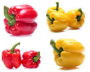 sweet pepper isolated on a white background (Mix, set , collection)