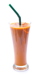Iced Thai milk tea in glasses (thailand)