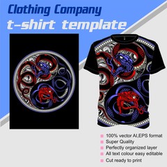 T-shirt template, fully editable with snake vector