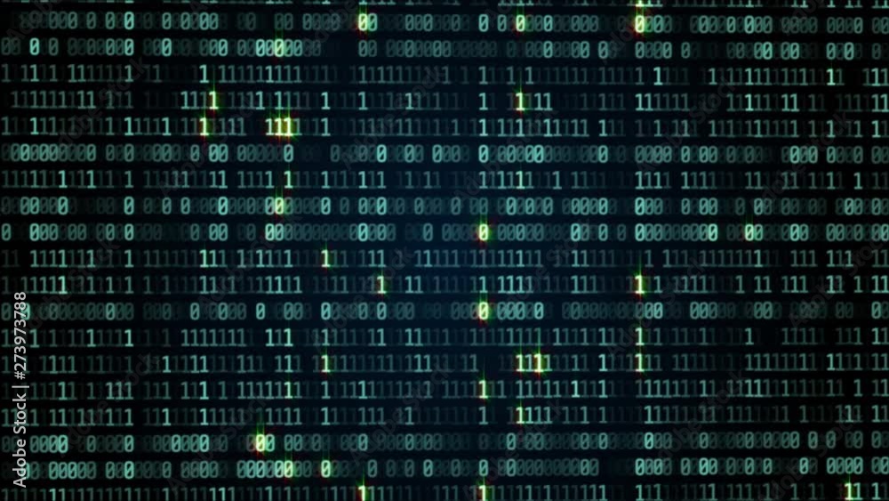 Poster Digital Data Binary Code Number Bit Transfer Technology. Abstract Futuristic Matrix Array Display For Scifi Information Background.