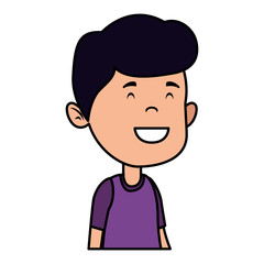 happy student boy comic character
