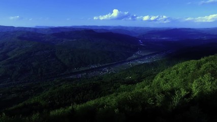 Drone footage of natural border beetwen Serbia and Bosnia divided by world famous river Drina. River Drina is best known for Ivo Andirć's  novel "Na drini ćuprija" for wich he won the Nobel prize.