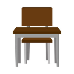 schooldesk with chair education icon