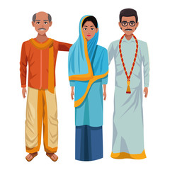 Fototapeta premium group of indian people avatar