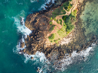 Aerial view of mirissa in the morning,Sri lanka