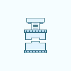 power press with simple color element icon