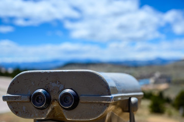 Coin operated binoculars at tourist attraction