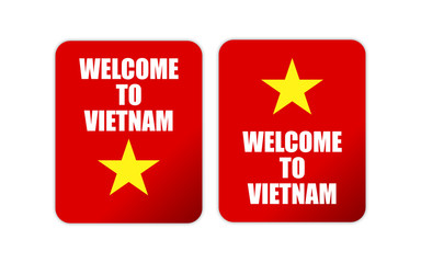 Welcome to Vietnam Flag Tag Vector