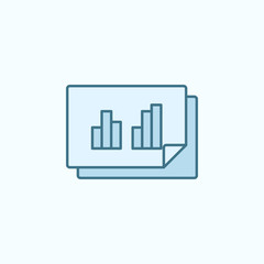 statistics with simple color element icon