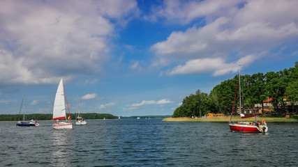 Fototapeta premium Mazury-yachts to Lake Kisajno in Giżycko