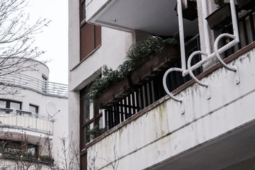 Close up image of old housing (apartment) in downtown Berlin, Germany.