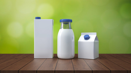 Milk bottle with label 3d rendering. - 273976794