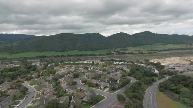 Aerial shot of the of Solvang California