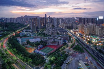 Fototapeta na wymiar Nightfall of Shenzhen