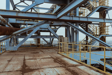 Industrial buildings in an abandoned factory