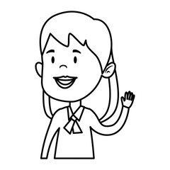 happy student girl comic character
