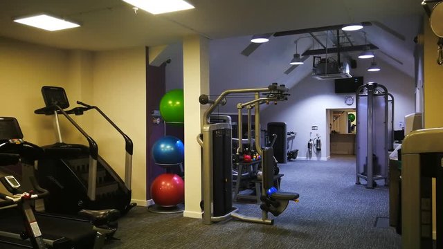 An ambient shot of an empty gym