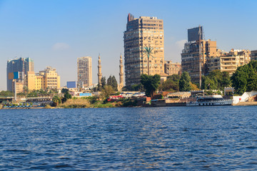 Obraz premium View of the Cairo city and Nile river in Egypt