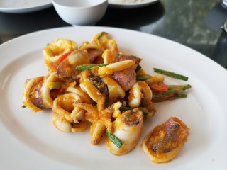 Stir Fried Squid with Salted Duck Eggs