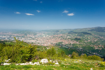 Fototapeta na wymiar Sarajevo, Bosnia and Herzegovina seen from the mountain