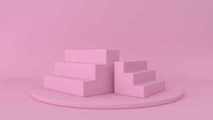 3d abstract background render. Platform for product display. Interior podium place. Blank decoration template for design.