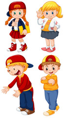 Set of student character