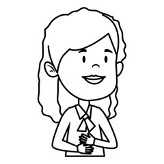 happy student girl comic character