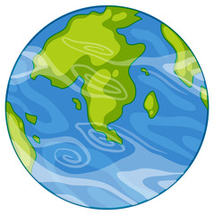 A earth icon on white background