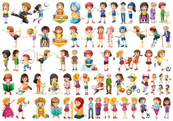 Set of children character