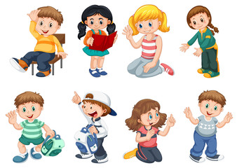 Set of cute children character