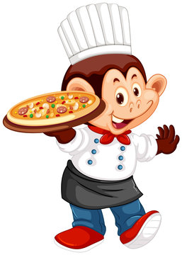A monkey chef character