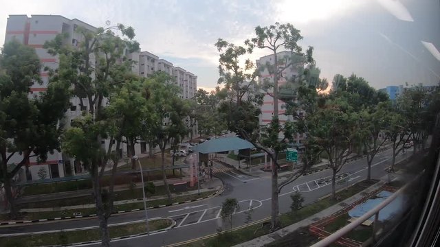 Passengers View From, Metro,MRT,Subway,Train
4k high quality video singapore MRT service .railway service with many buildings view from top