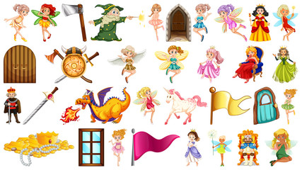 Set of fantasy fairy object