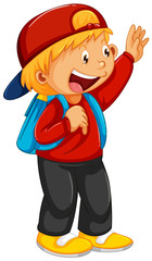 A happy boy character